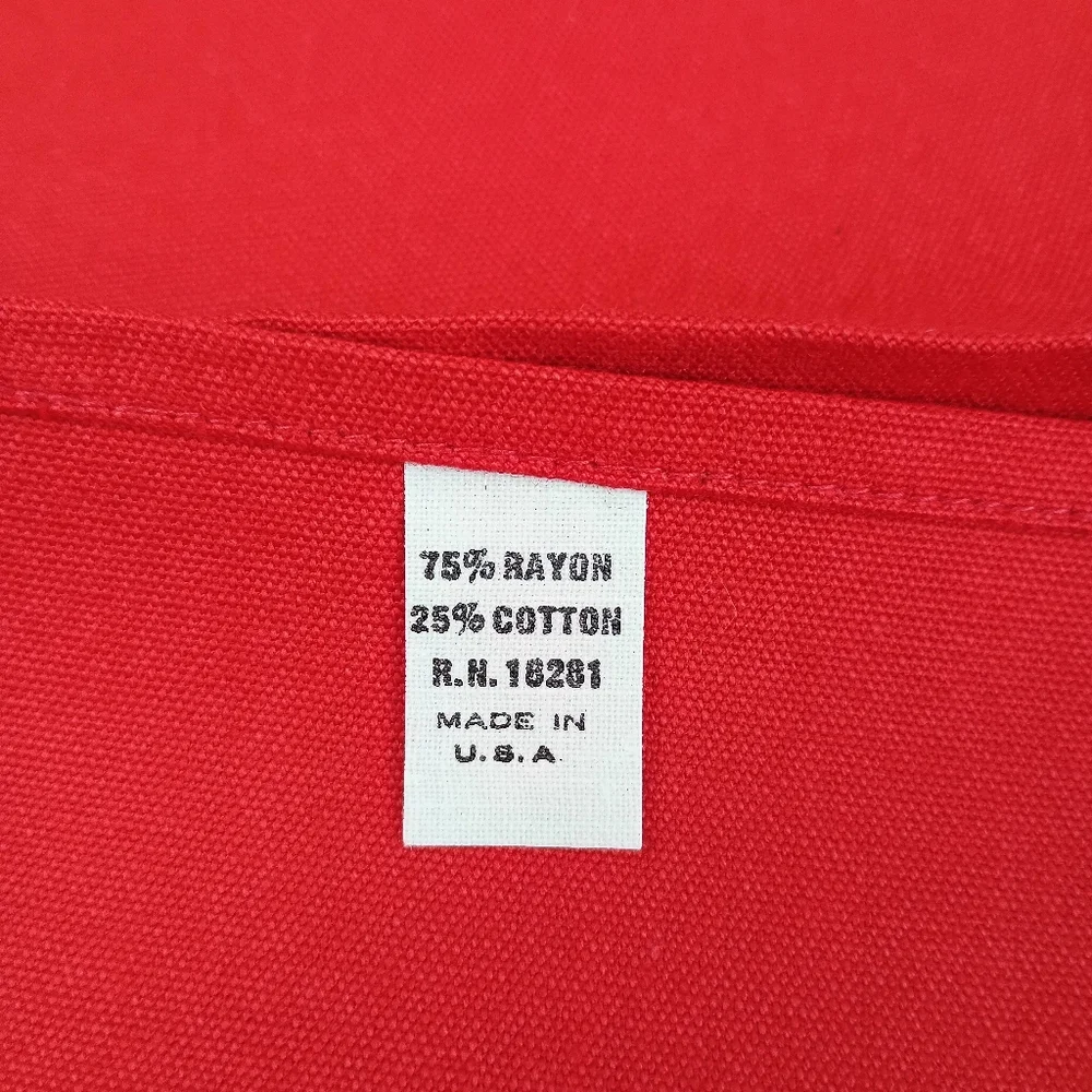 Vintage bright red set of 4 fabric cloth napkins holiday dinner setting USA